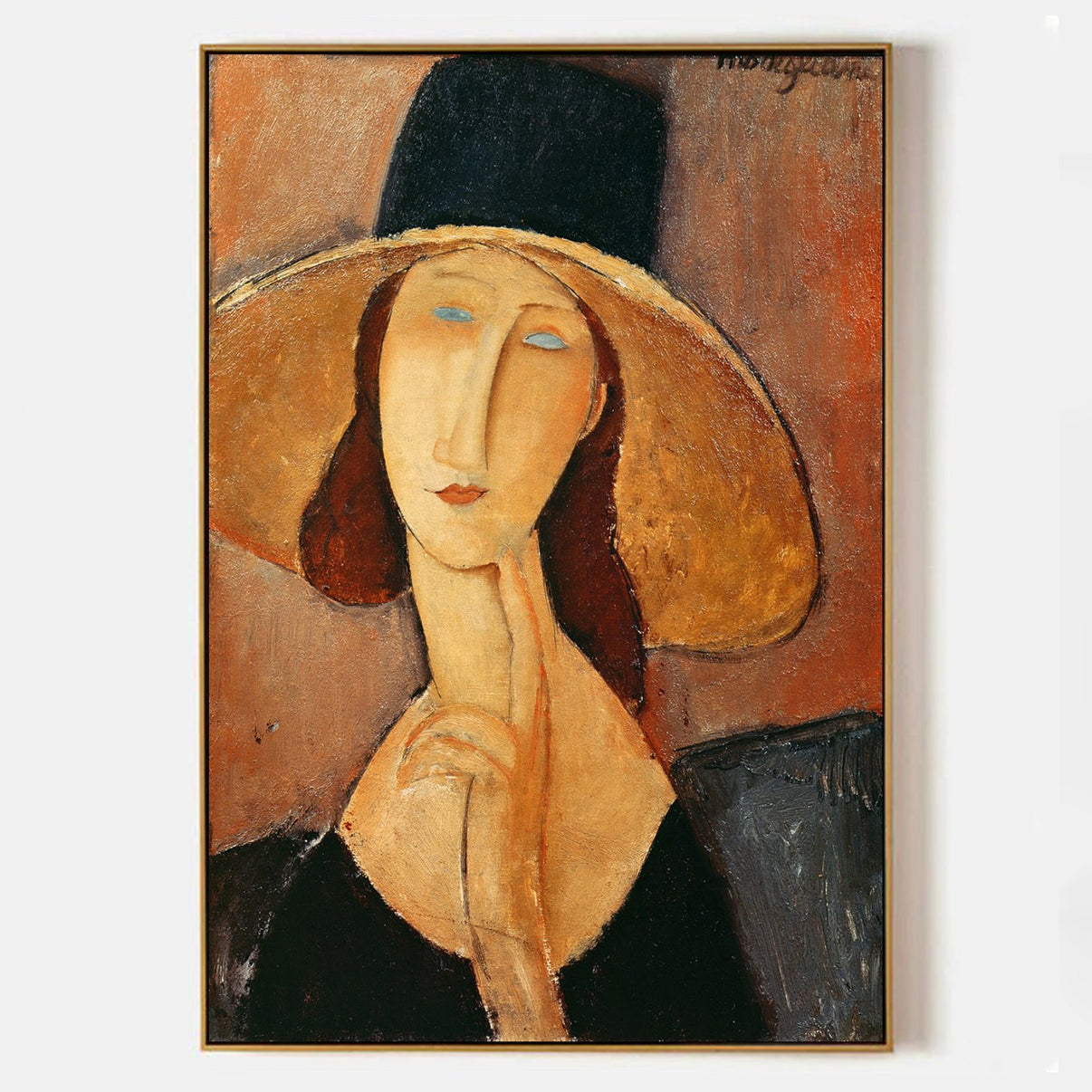 Portrait of Jeanne Hebuterne in a Large Hat - Famous Art Reproduction - ARABELART